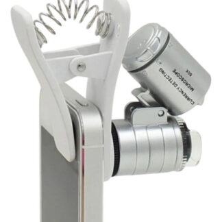 Lupa Microscopio X 60 Clip Celular Luz Led Cultivo Tricomas
